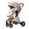 YAZOCO - 3-in-1 Kinderwagen Baby Kombikinderwagen Autositz Tragetasche Trio Wendbar Verstellbar Hohe Qualität Pannensichere Räder Weiß