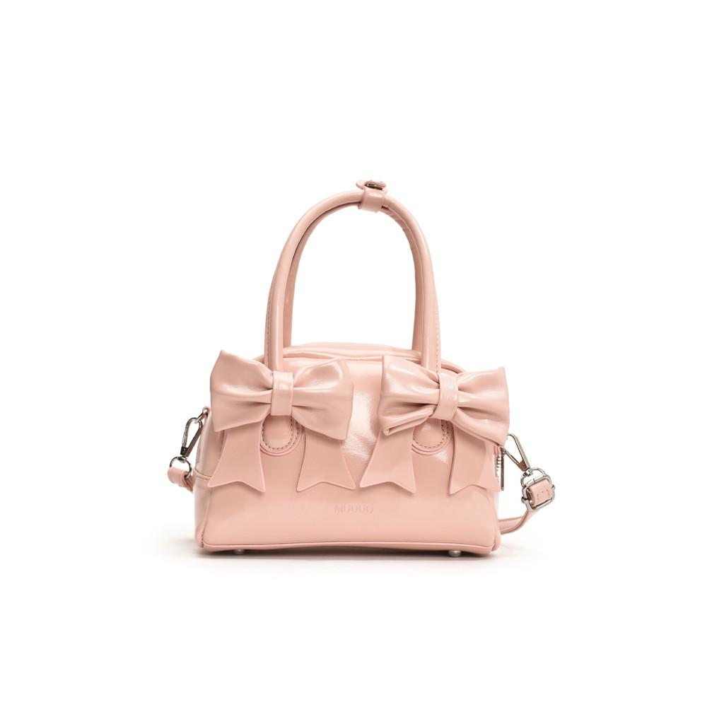 IELGY With Bow Commuter Underarm Bag Spring Summer Portable One-Shoulder Bowling Pillow Bag