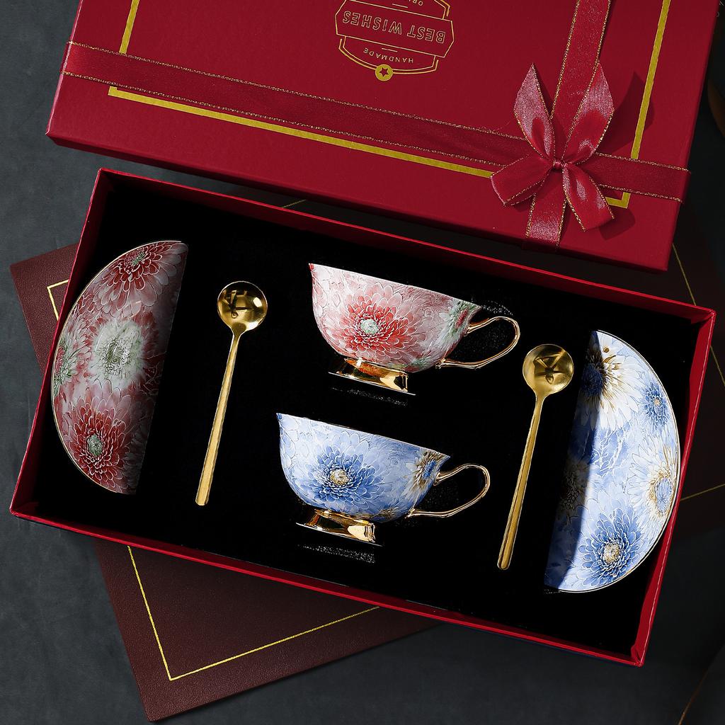 Exquisite And Beautiful Bone China Coffee Cup Set High-End Birthday Gift Light Luxury And High-Value Housewarming Gift Gift Box.