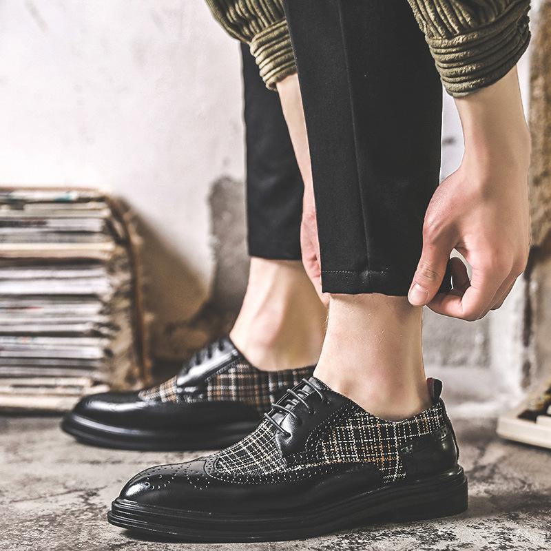 Spring And Summer New Comfortable Lace-Up Trend Business Fashion Men'S Shoes Pointed Low Heel Men'S Leather Shoes Px55-J