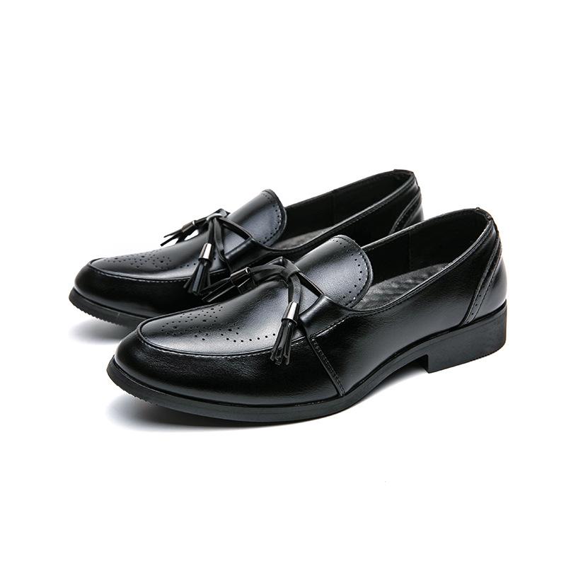 Men's Shoes Large Size New Casual Leather Shoes Fashion Business Foot Dress Shoes Trend Pointed Loafers