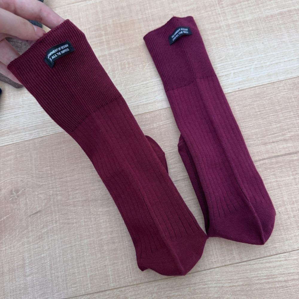 Solid Color Women Stockings Breathable Calf Socks Simple Knee High Socks  Autumn