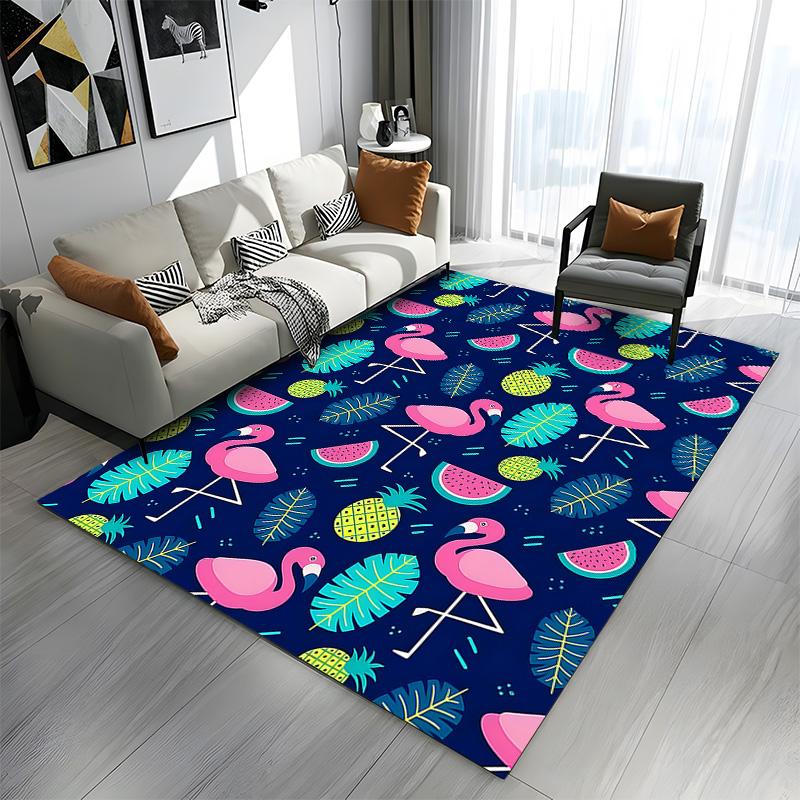 Tropical Flamingo and Fruit Pattern Patterned Carpet a Non Slip Rug Suitable for All Seasons and Any Setting, Gift