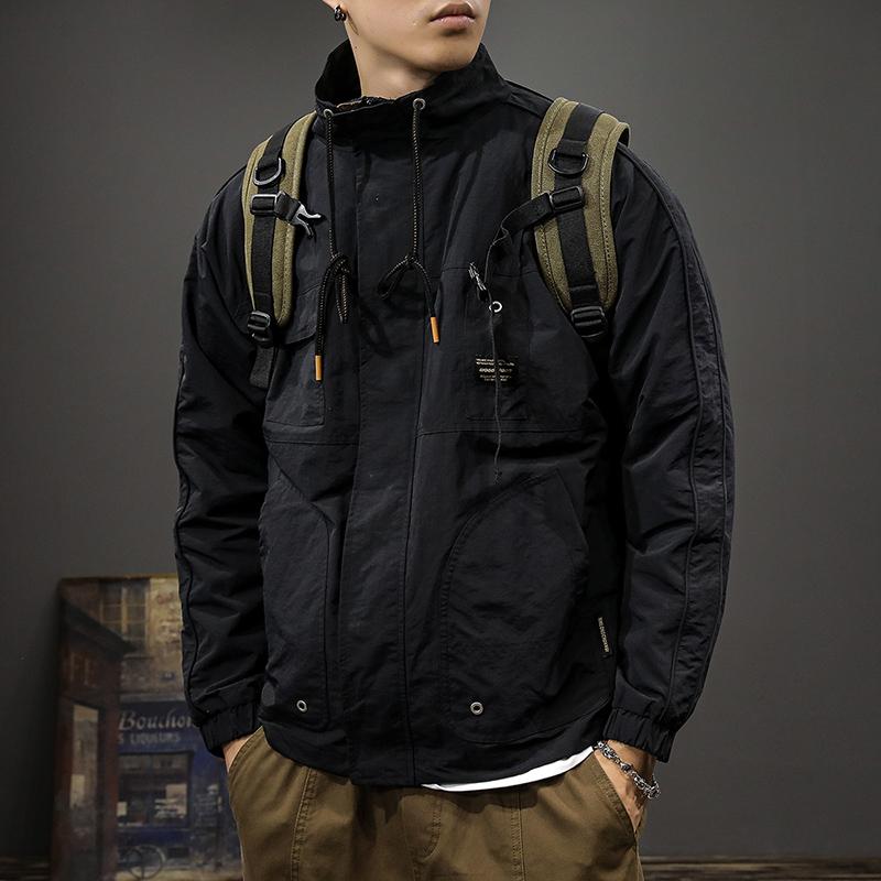 

Куртка для горного спорта и отдыха на открытом воздухе, альпинизм, мужская, свободная, большого размера, модная, брендовая, ветрозащитная, куртка для инструментов 4XL чёрный