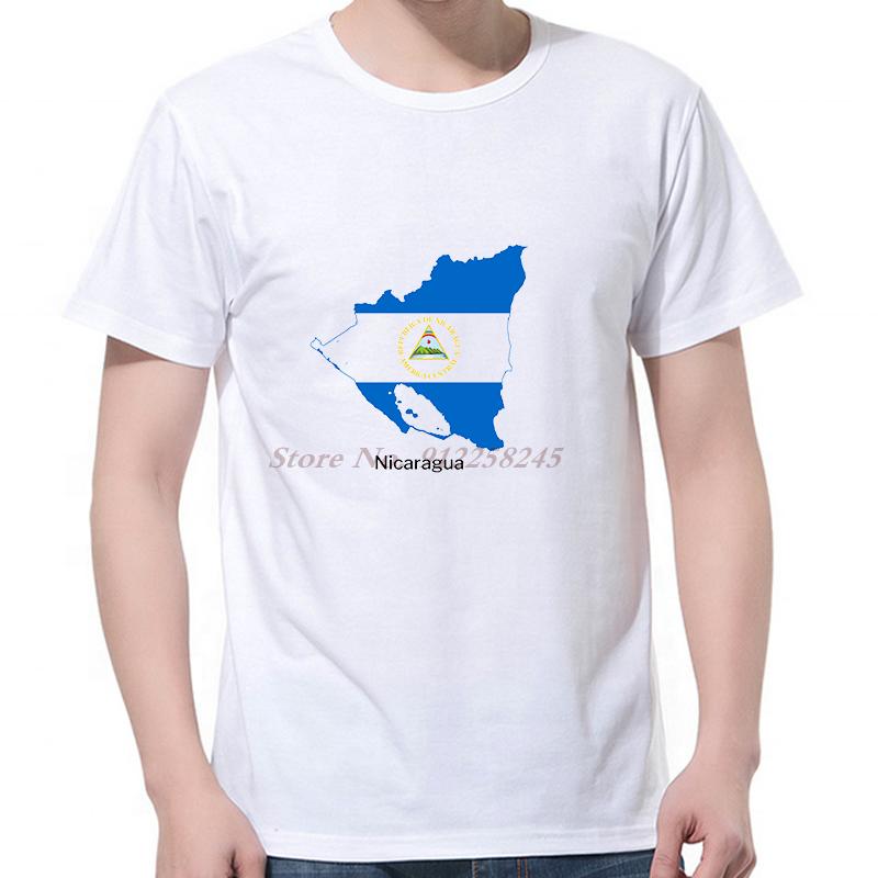 Summer New Shirts And TShirts Republic Of Nicaragua America Central Graphic T Shirts Cotton Short Sleeve T Shirt Mens Clothes