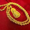 Vintage 24k Yellow Gold Plated Copper Men's Buddha Pendant Necklace with Trendy Classic Link Chain Perfect Gift for Men Women