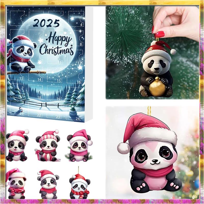Aug. For Home Decor Christmas Advent Calendar With Santa Hats Acrylic Mini Xmas Tree Panda Pendant For Home& Garden Decorations