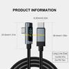 W89C LED Display USB C Cable Bendable USB C Cable for Quick Charging & Data Transfer