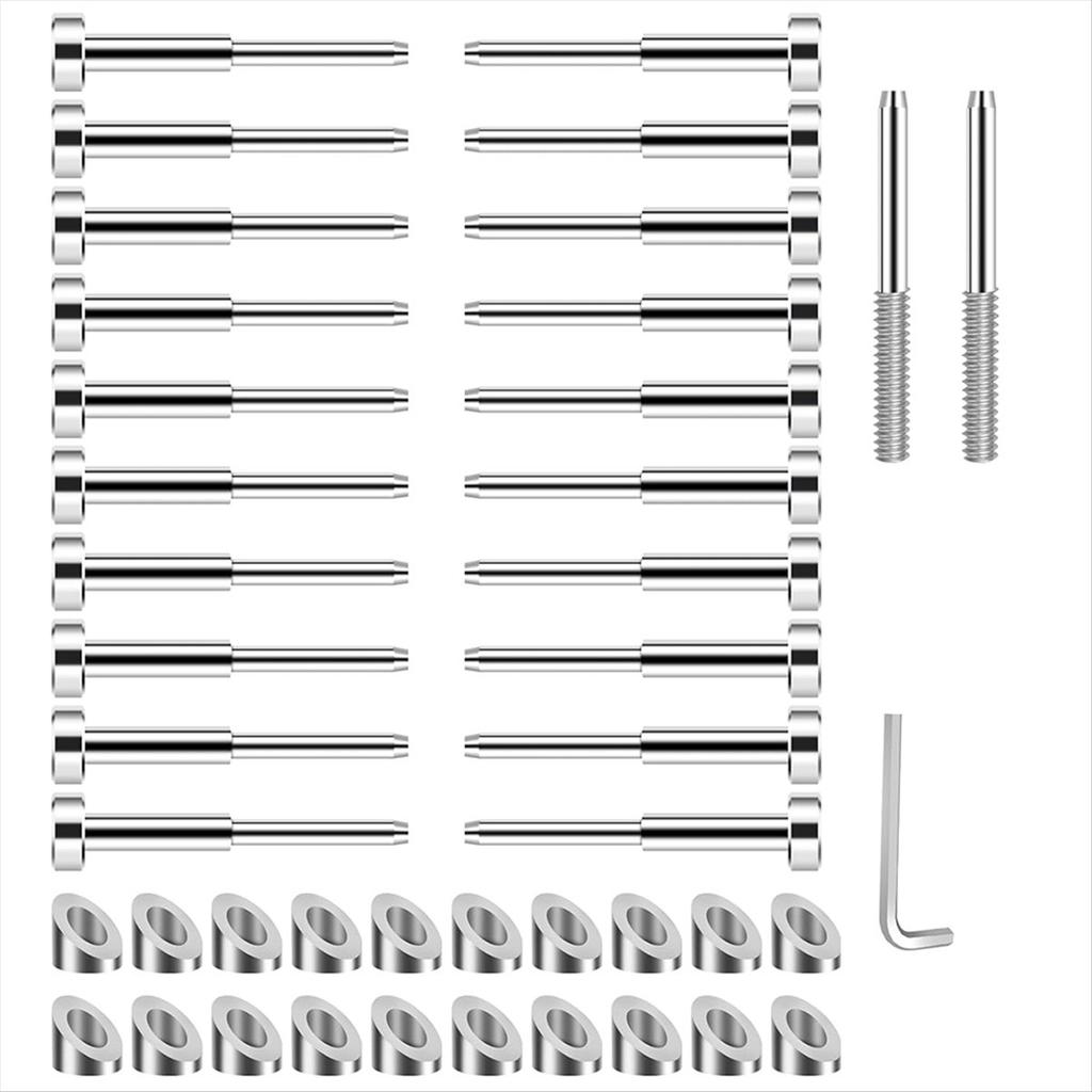 2025+ Cable Railing Kits, T316 Stainless Steel 20Pack Terminal and 20Pack Beveled Angle Washers for Cable Railing