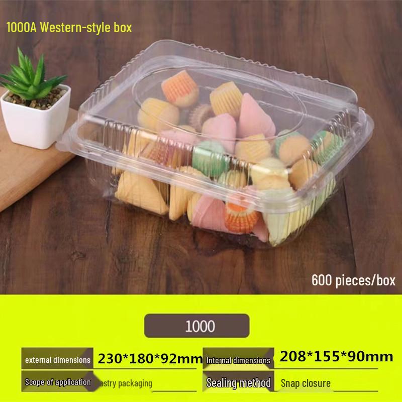 Eco-Friendly Transparent Pastry Box - Round Cat Head & Rectangular Cake Design
