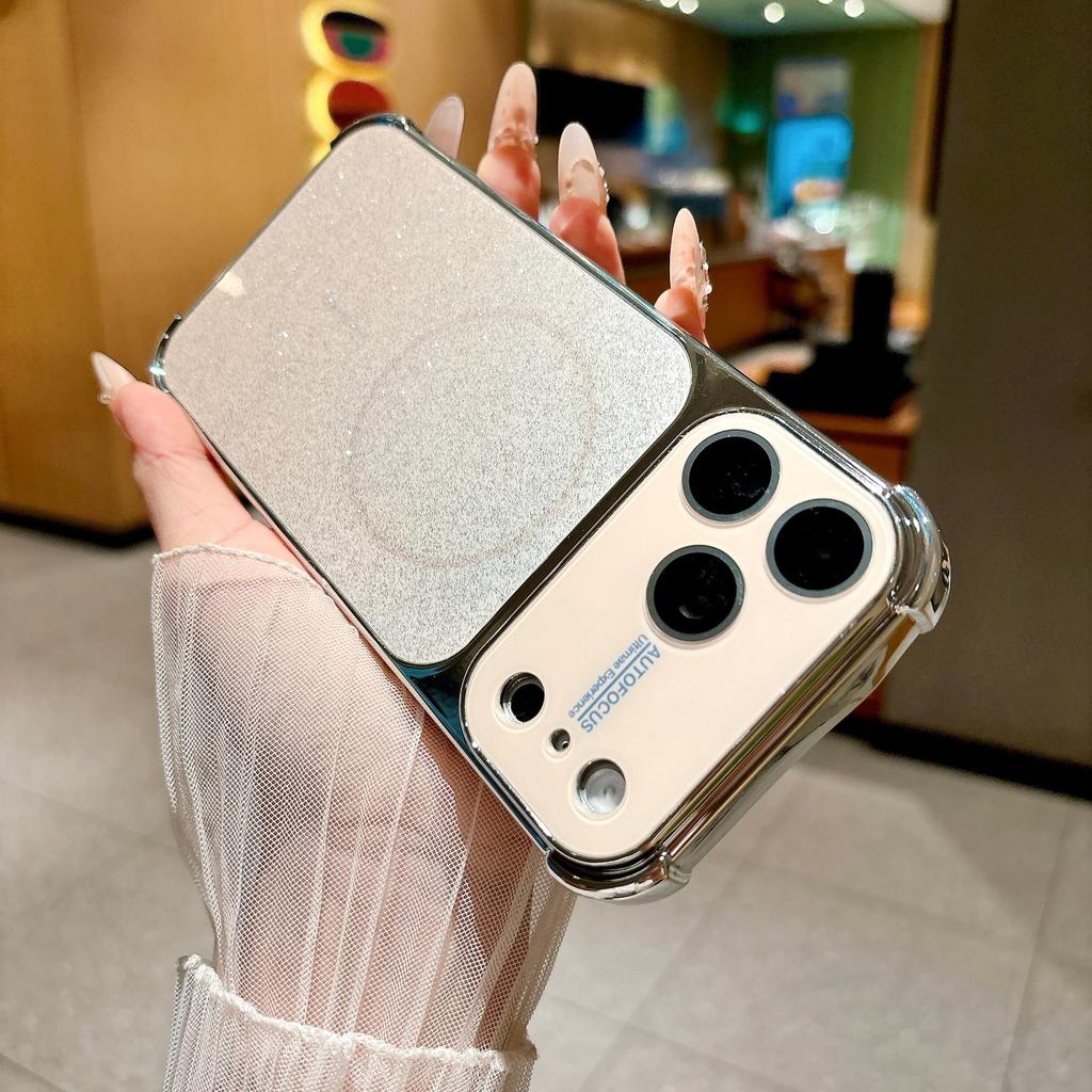 Applicable To Apple 17proMax Glitter Gradual Change Magnetic Mobile Phone Case iPhone16 Four Corners Anti-drop 15 All-inclusive Sheath