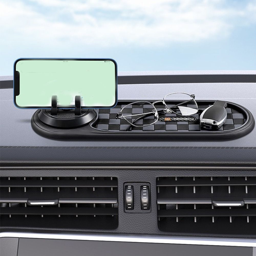 Rotatable Car Dashboard Phone Holder Anti Slip Anti Slip Phone Pad Parking Number Plate  Interior