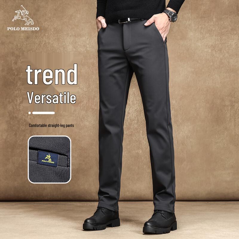 POLOMEISDO Men s Business Casual Stretch Thick Suit Trousers 38