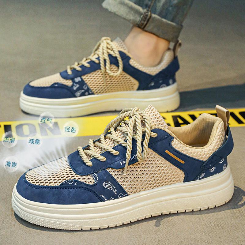 

Men s shoes summer hollow mesh breathable casual sports net shoes men and women couples parent-child fashion personalized board shoes tide 31