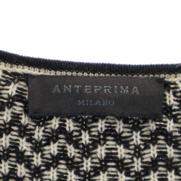 Anteprima Block Check Pattern No Sleeve Knit One Piece 42 White X Black Women Used