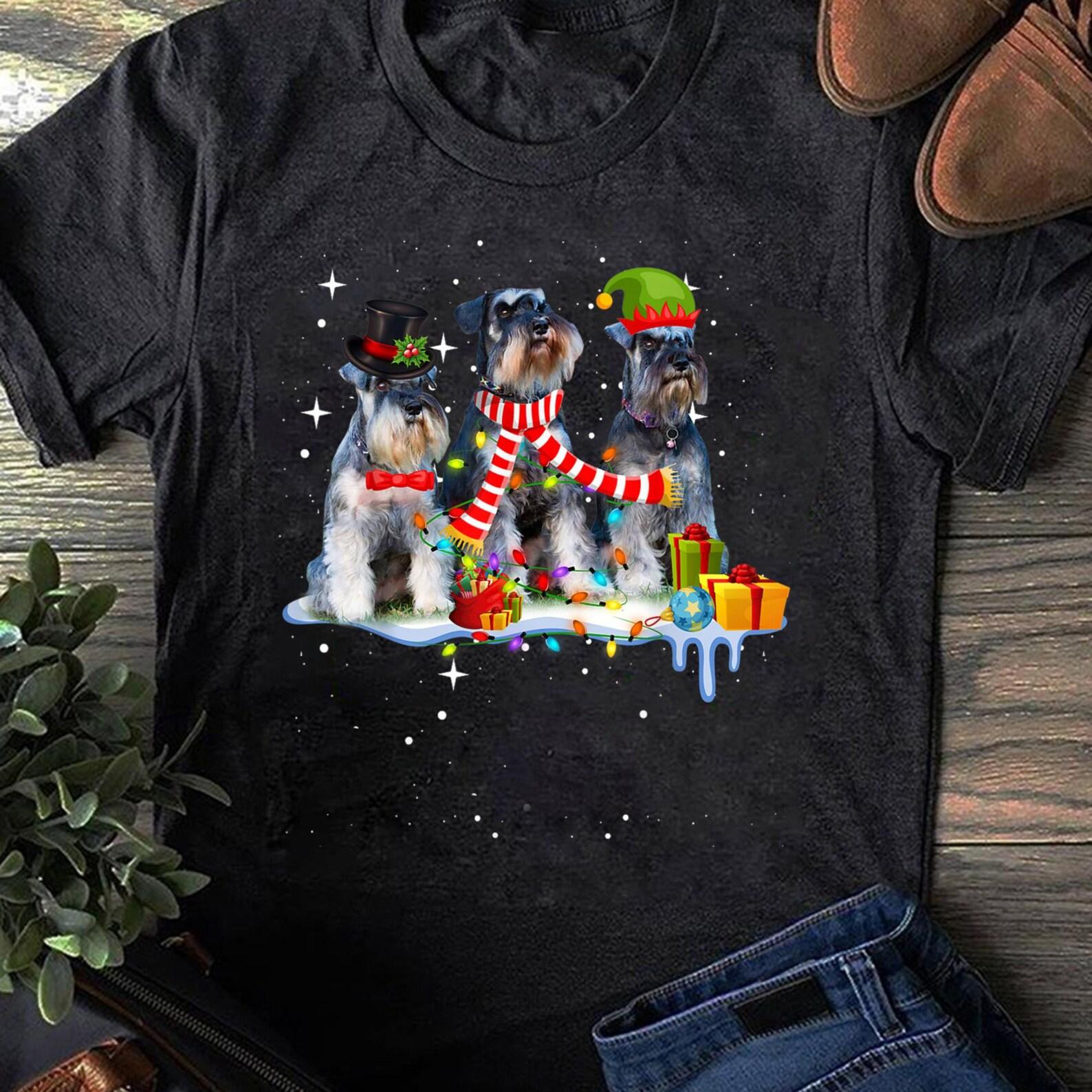 Cute Miniature Schnauzer Christmas Dog T-Shirt - Gift for Dog Lovers - Funny Dog - Schnauzer Lovers - Mother s Day - Dog Sweater M