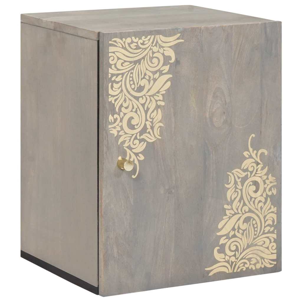 Wall Mounted Wall Cabinet Grey 38 x 33 x 48 cm Solid Mango Wood