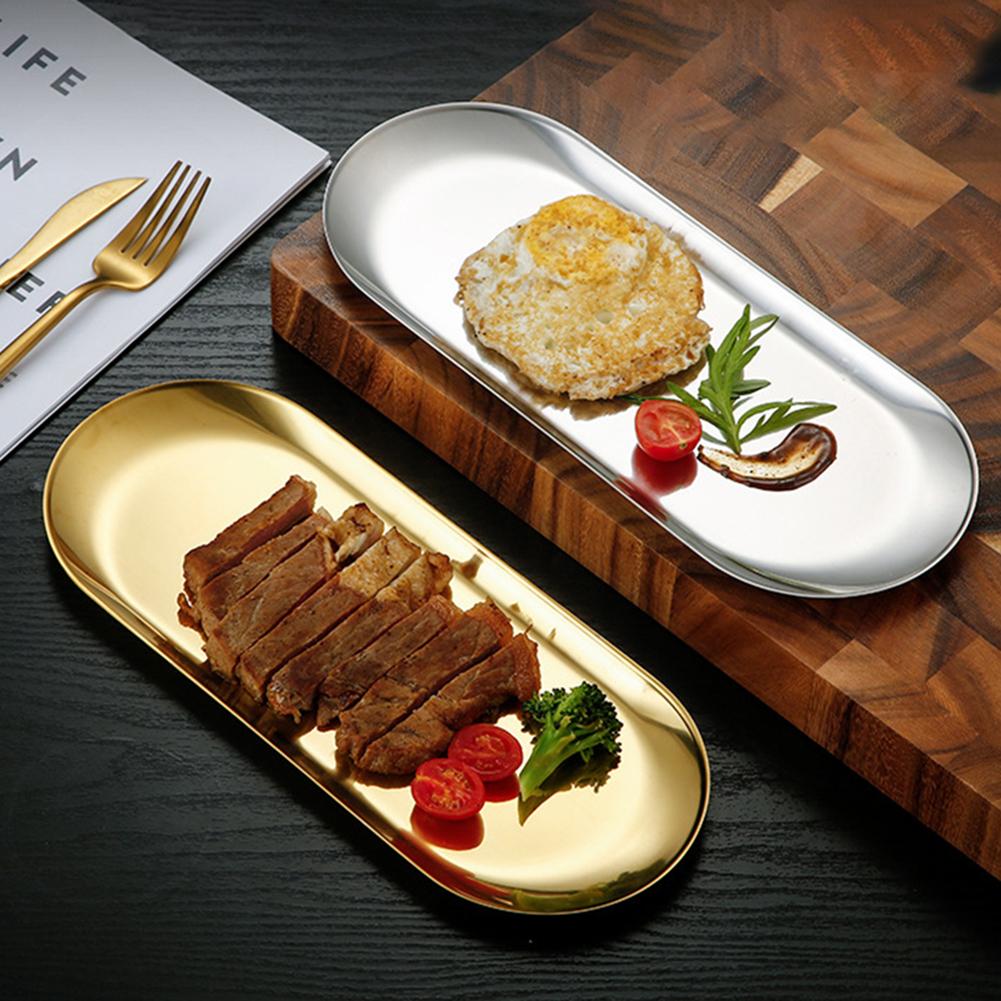 Plate Gold Oval Smooth Stainless Steel Corrosion-resistant