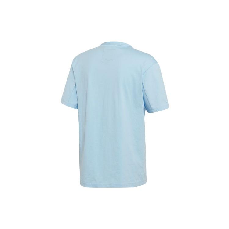 adidas Originals Logo Sports Round Neck Short Sleeve Blue Men's DV1929