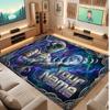 Astronaut Space Theme Soft Crystal Velvet Rug Custom Name & Text Print Non Slip Floor Rug for Bedroom Living Room