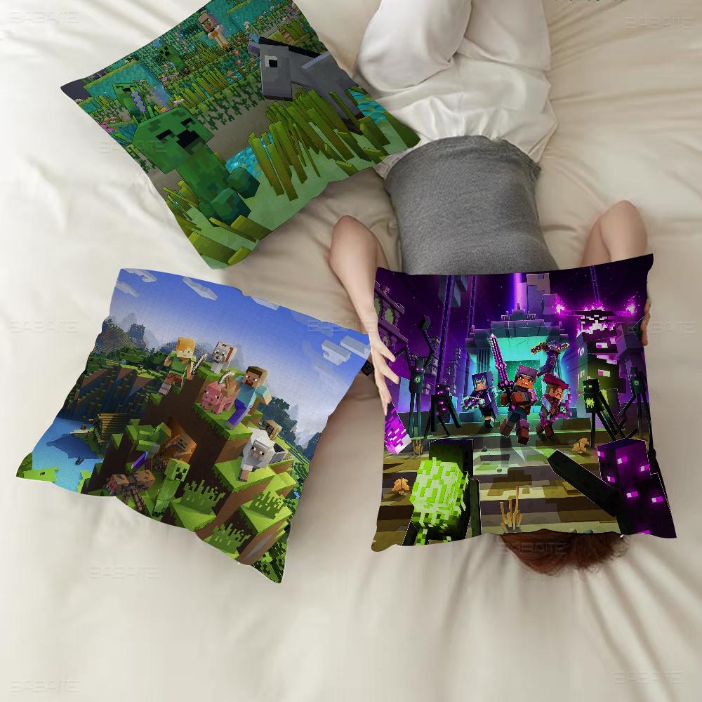 Game MC Wolf Ocelot Pig Ghast Pillow Cover Sofa Cushion Cover Home Room Decoration Children Gift