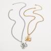 Women  French Minimalist Design Metal Flower Stud Earrings Elegant Double Layer Flower Rhinestone Necklace Ring Jewelry