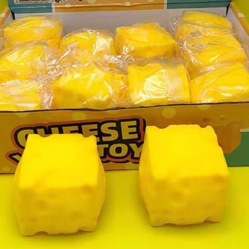 New Extra Large Cheese Squishy Fidget Toy Slow Rebound Shapeable Venting Ball Cheese Squeeze Toy for Adults Stress Relief Gift