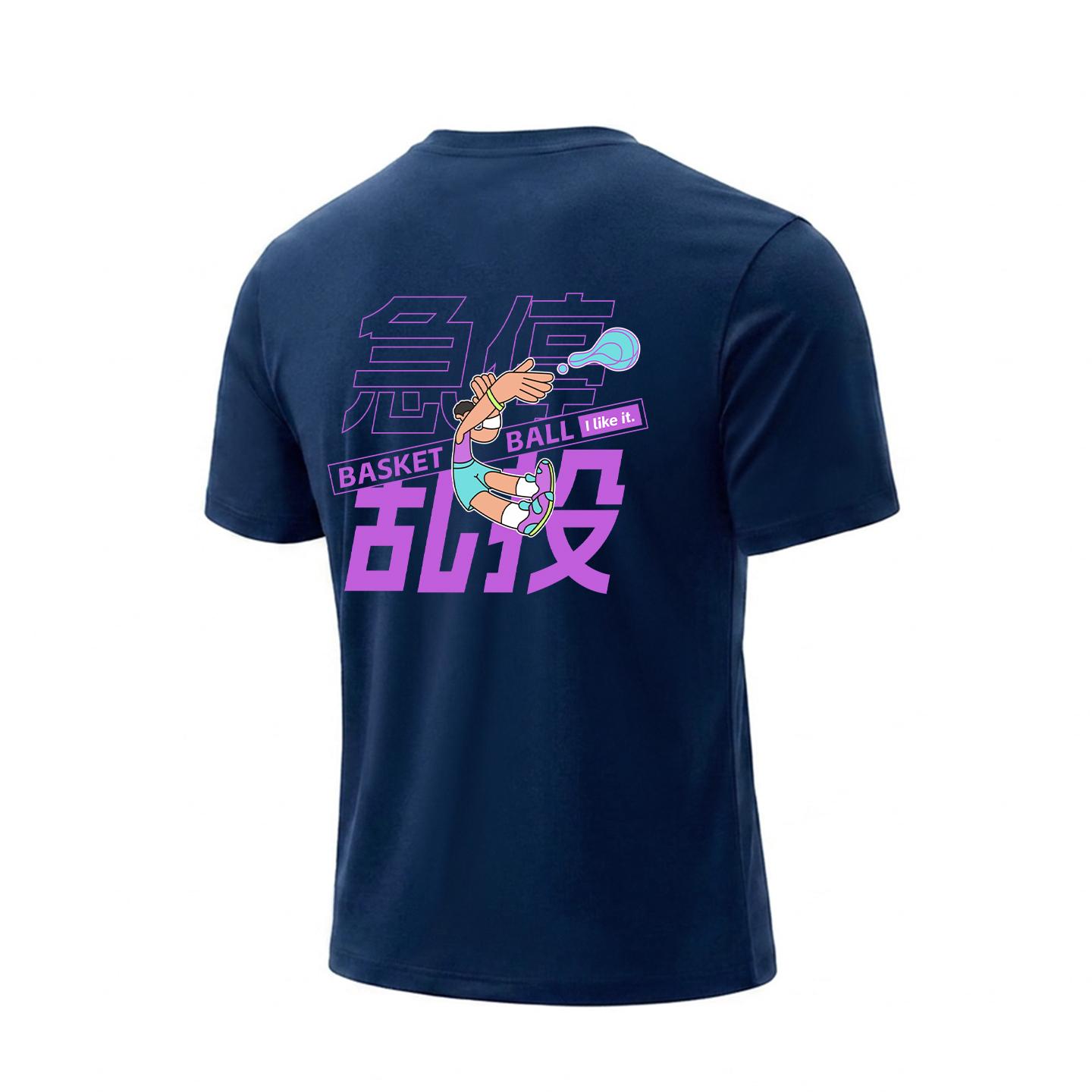 Li Ning Short Sleeved T Shirts Unisex Guangdong Blue AHSVE61-3 4XL