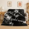 Coperta morbida in flanella retrò The King E-Elvis Presley, Coperta accogliente per letto, Divano, Divanetto, Camera da letto, Soggiorno, Viaggio, Picnic