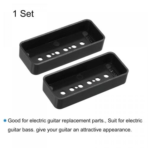 uxcell Guitar Pickup Covers, Dual Coil Pickup Plastic Closed Shell for Electric Guitars, 50mm and 52mm Pole, P90, Black, 2 Pieces