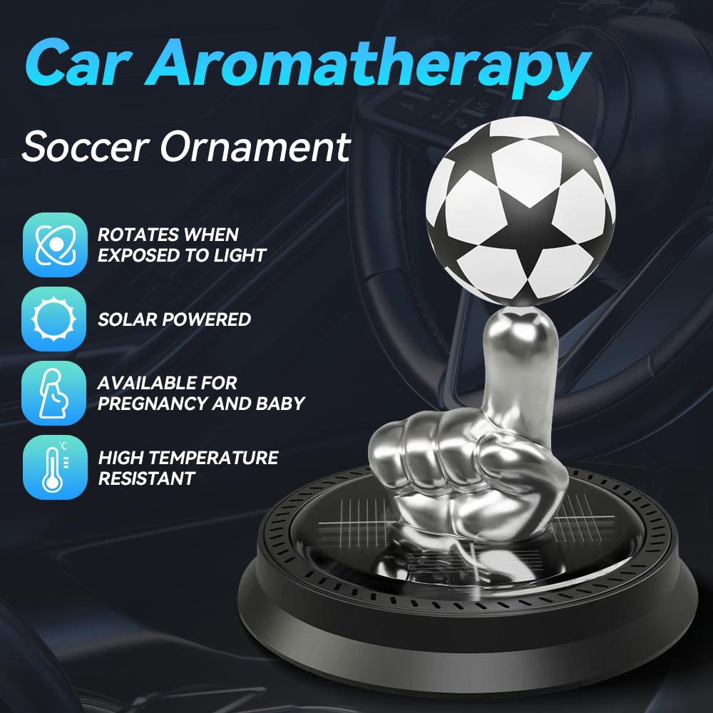 New Innovative Solar Perfume Fragrance Car Solar Finger Football Air Freshener Essential Oil Perfume Auto Decoration