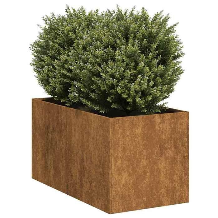 VidaXL Rusty Planter 40x80x40 Cm Stainless Steel, Flower Pot, Plant Stand, Raised Bed, Stand of 860737