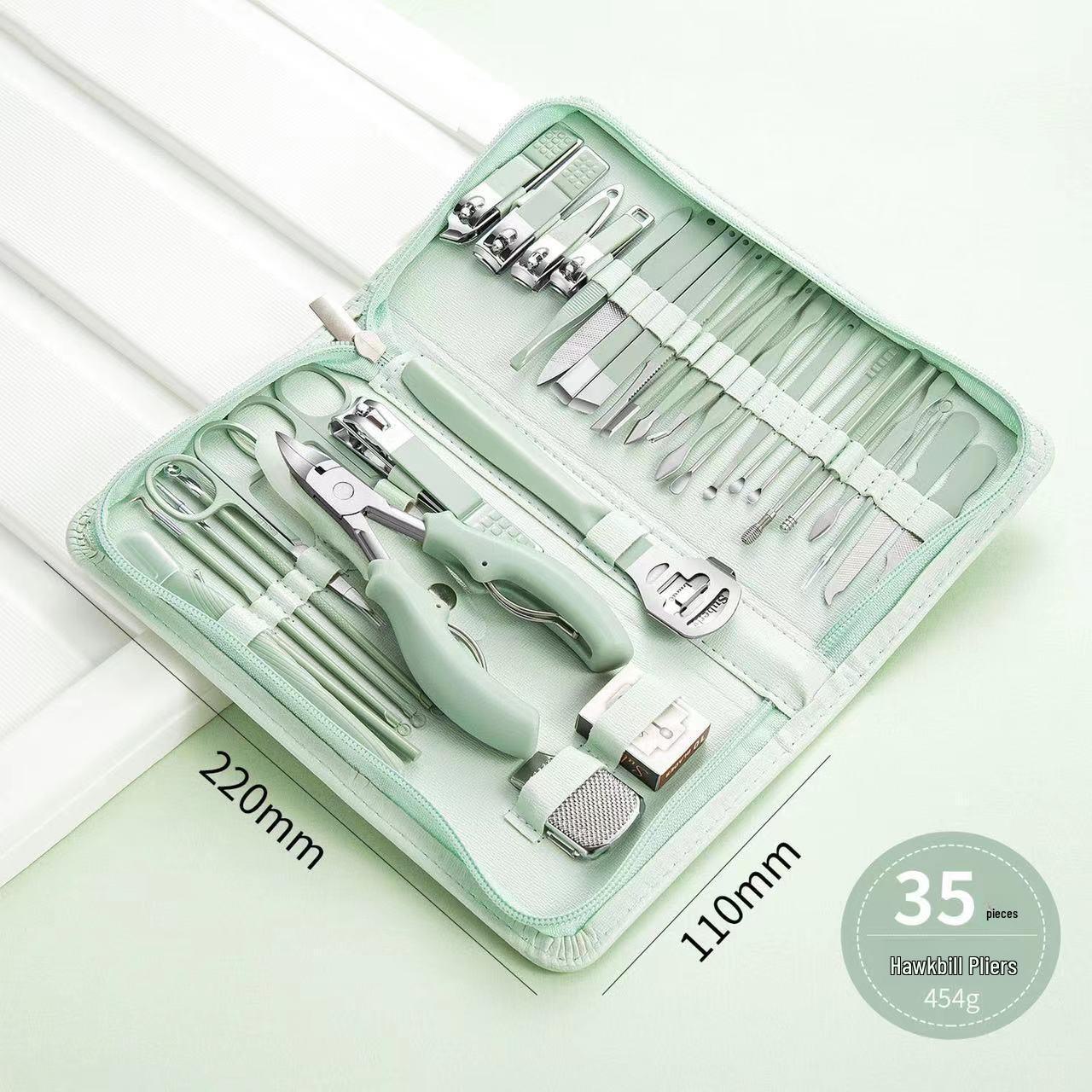 

Маникюрный набор из 35 предметов из нержавеющей стали с кусачками Hawkbill и диагональными кусачками