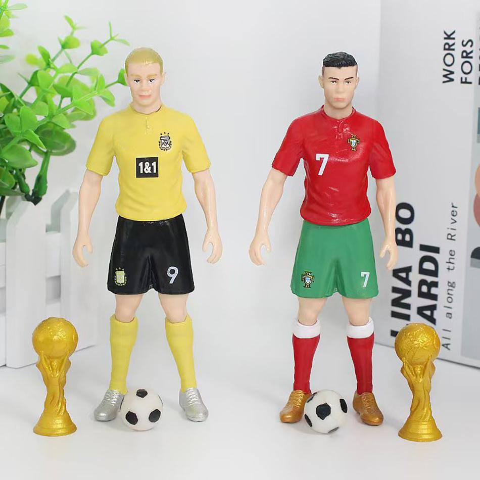 13cm 8 Stück/Set Das Fußballmodell Puppen Cartoon Niedliche Actionfigur Auto Zubehör Fußballfans Geschenke