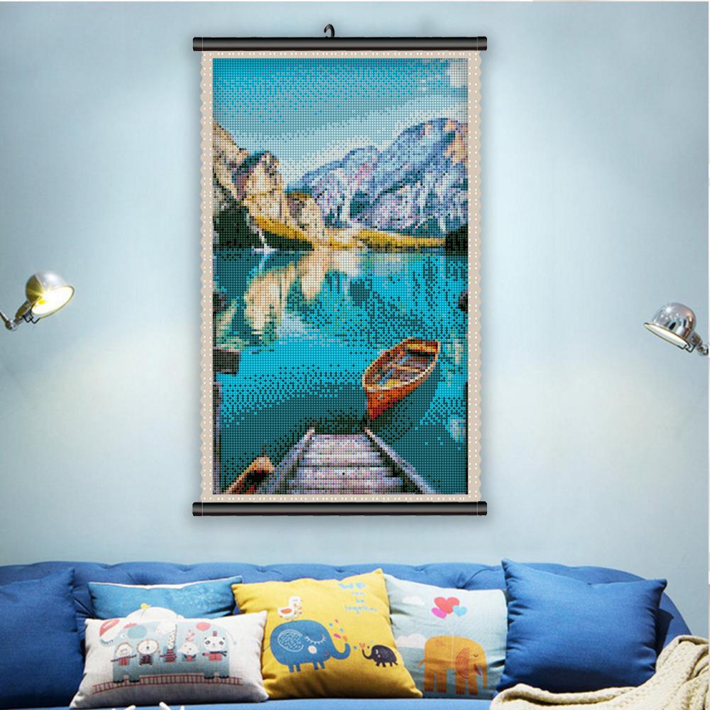 5D DIY Frame Diamond Painting Landscape Embroidery Mountain Mosaic Lake Painting Art Stitch Cross Home Decor