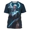 Men's with Smoking Nun 3D Graphic T-Shirt Black Casual Summer
