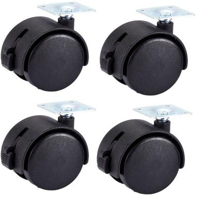 Rotating Black Plate For Industrial Furniture Trolley M8 Screw Silent Chair Wheel Office Chair Caster Roller Furniture Caster