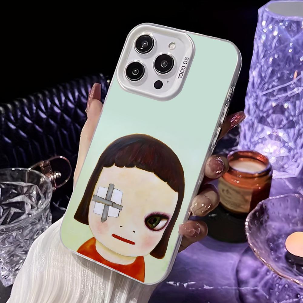 

Anime Yoshitomo Nara Phone Case for iPhone 17 16 15 14 13 12 11 X XR XS 8 7 Air Pro Max Plus White Translucent Colorful Cover iPhone 16e