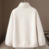 Autumn and winter new thickened imitation lamb wool black sweater women's zipper casual baseball jacket women's fleece