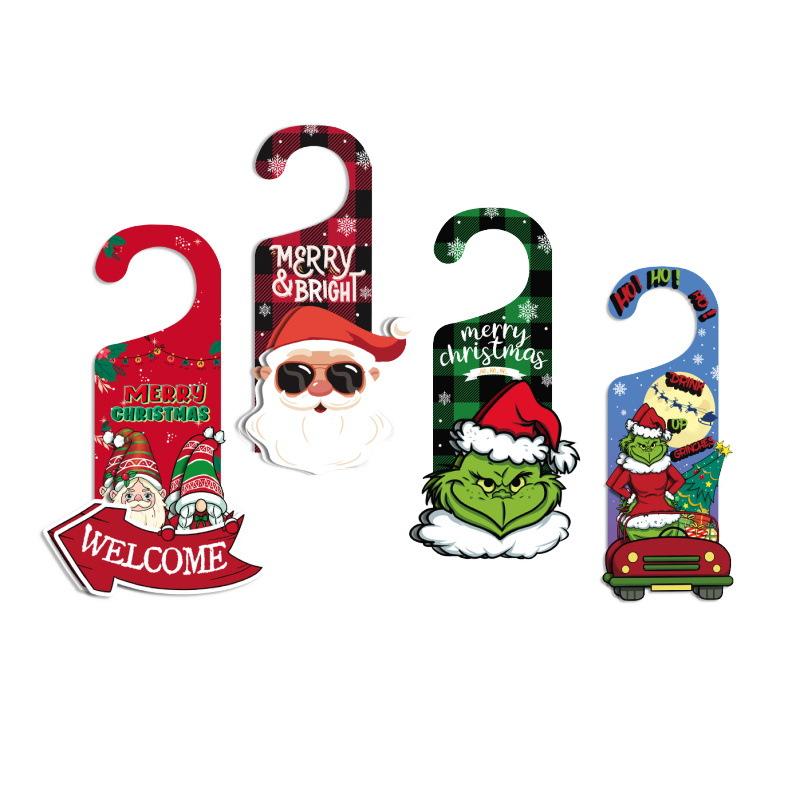 Christmas Three-dimensional Paper Door Hanging Snowman Door Handle Pendant Party Scene Arrangement Christmas Pendant
