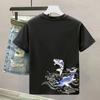 Camiseta de hombre de verano minimalista con cuello redondo estampado estilo chino tendencia casual suelta moda oversize manga corta