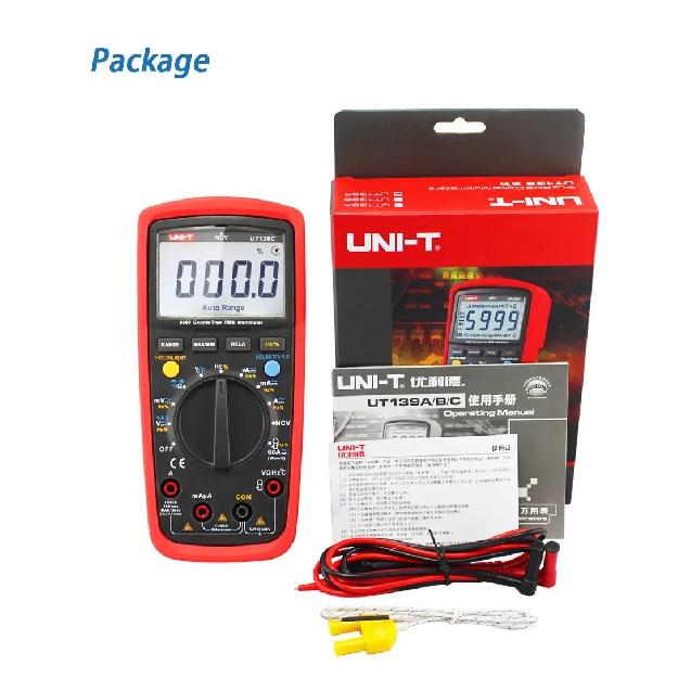 UNI-T UT139C UNIT Digital Multimeter Auto Range True RMS Meter Capacitor Tester Handheld 6000 Count Voltmeter Temperature