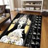 Soul Eater Flannel Pattern Square Carpet,Area Rug,Carpet Rug for Living Room Bedroom Sofa Playroom Decor,Non-slip Floor Mat