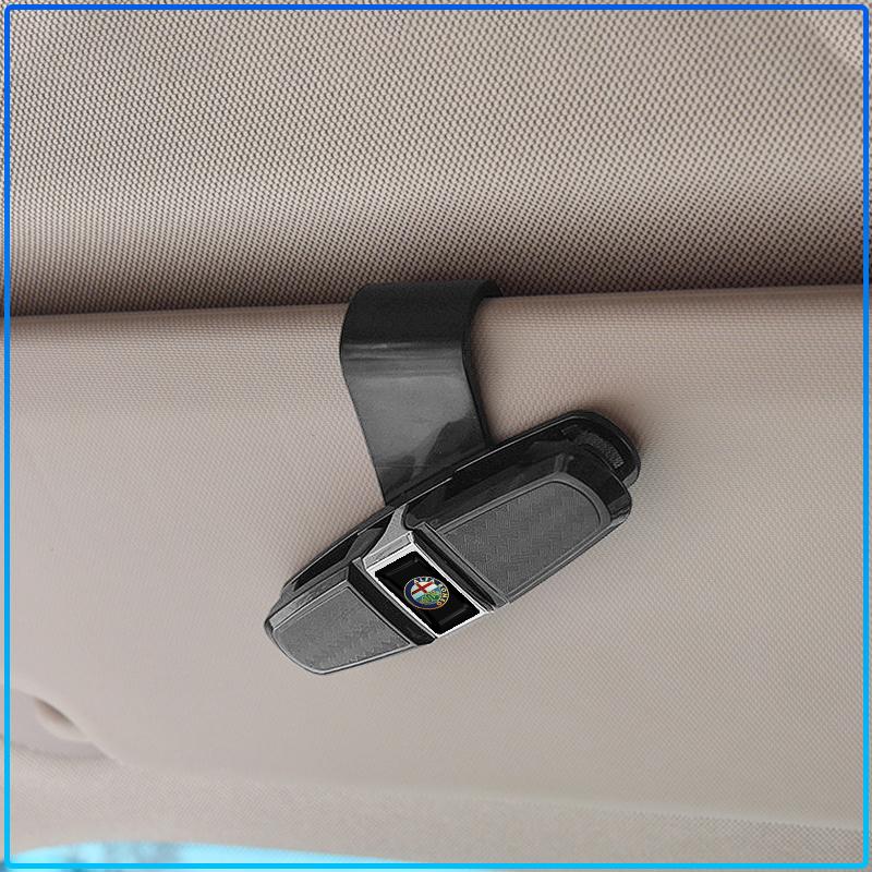 1pcs Car Sun Visor Glasses Box Universal Sunglasses Clip Card For Alfa Romeo 147 159 156 Giulietta Giulia Mito Spider Alpha Nheadrest