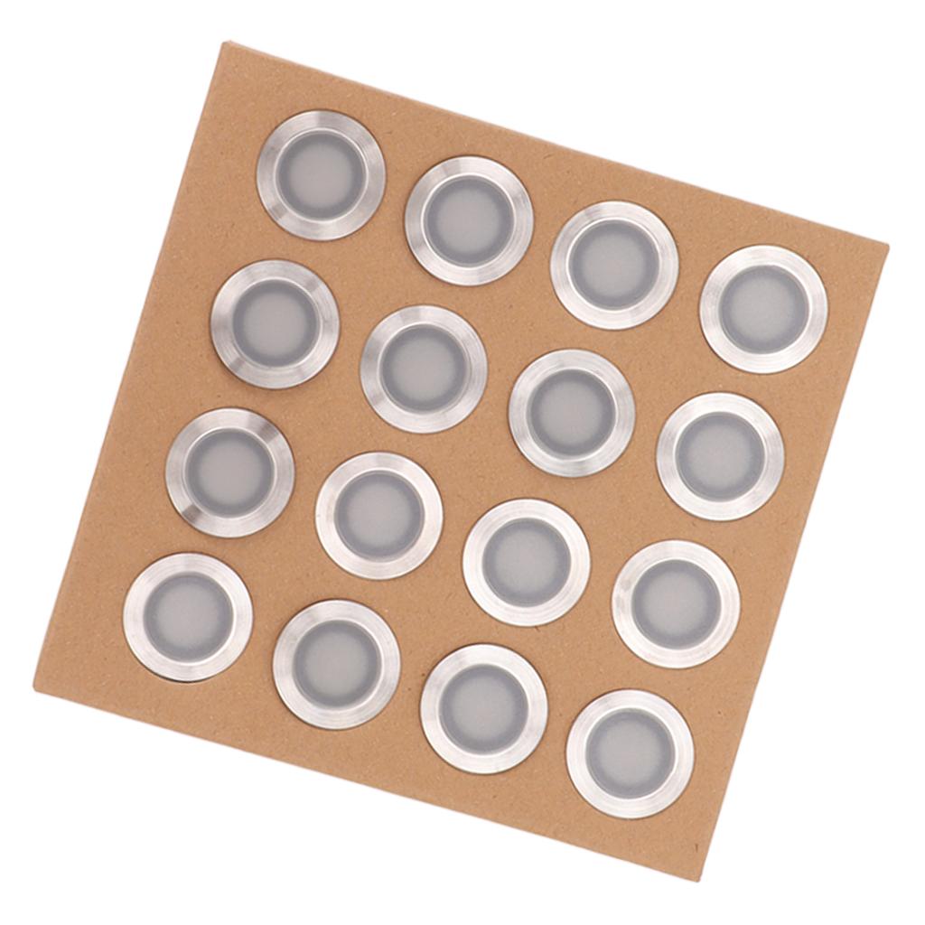 16PCS LED Deck Light Stainless Steel PC IP67 Waterproof In Ground Lamp for Garden Yard Stair