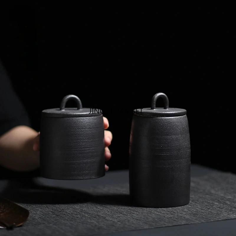 Stoneware Tins Porcelain Sealed Jar Household Large and Small Size Japanese Style Tea Container Tea Box Jar Storage