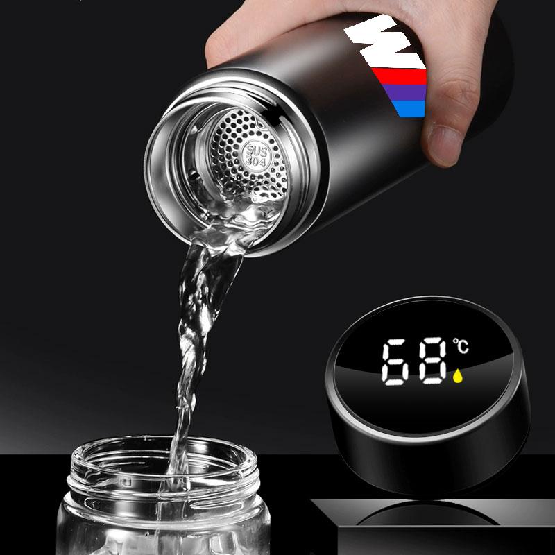 Car Smart Thermos Bottle With Temperature Display Coffee Cup For BMW M E34 E36 E60 E90 E46 E39 E70 F10 F20 F30 X5 X6 X1 M3 M5 M6 E71 F01 F02 F87
