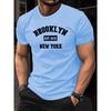 Men's Summer Cotton Fashion Loose Brooklyn EST 1631 Printed Sports Round Neck Short Sleeve T-shirt Top