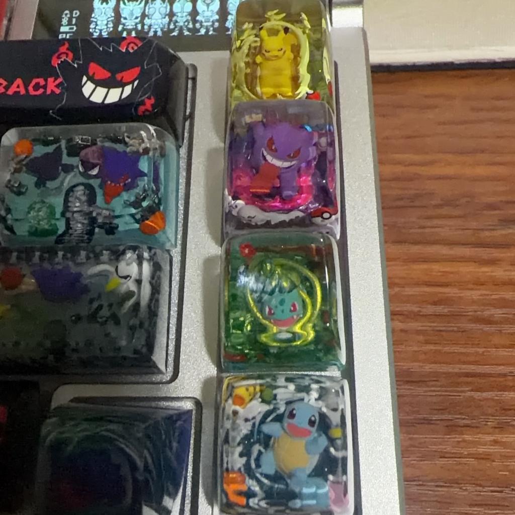 Pokemon Bulbasaur Charmander Transparent Keycap Keyboard Accessories Kawaii Anime Resin Shrink Drip Glue Keycap Oem Esc Original