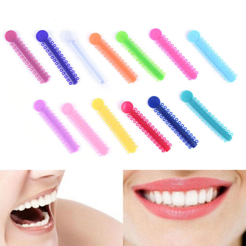 20Pcs 1Pack Dental Ligature Ties Orthodontics Elastic Rubber Bands Multi Colour